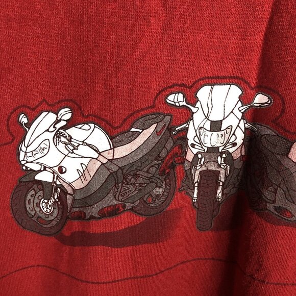 Vintage Nike Shirt Mens XL Red Motorcycle Biker Graphic Moto Limited Edition - Picture 1 of 16